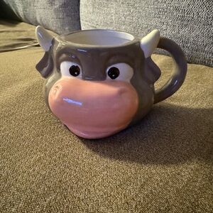 Gray and Pink Cow Mug